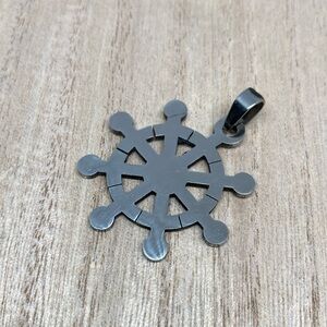 Silver Nautical Wheel Pendant